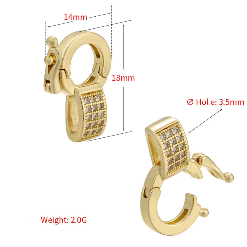 2Pcs Brass Cubic Zirconia Pearl Enhancer Shortener Push Clasp Connector  with Secure Lock for DIY Bead Jewelry Necklace Making - AliExpress