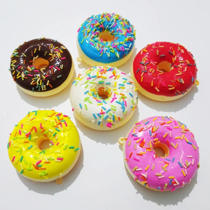 Soft Artificial Donut Bread Doughnuts Stress Relief Novelty Toy Squeeze Toys Simulation Cake Model Wedding Decoration 5