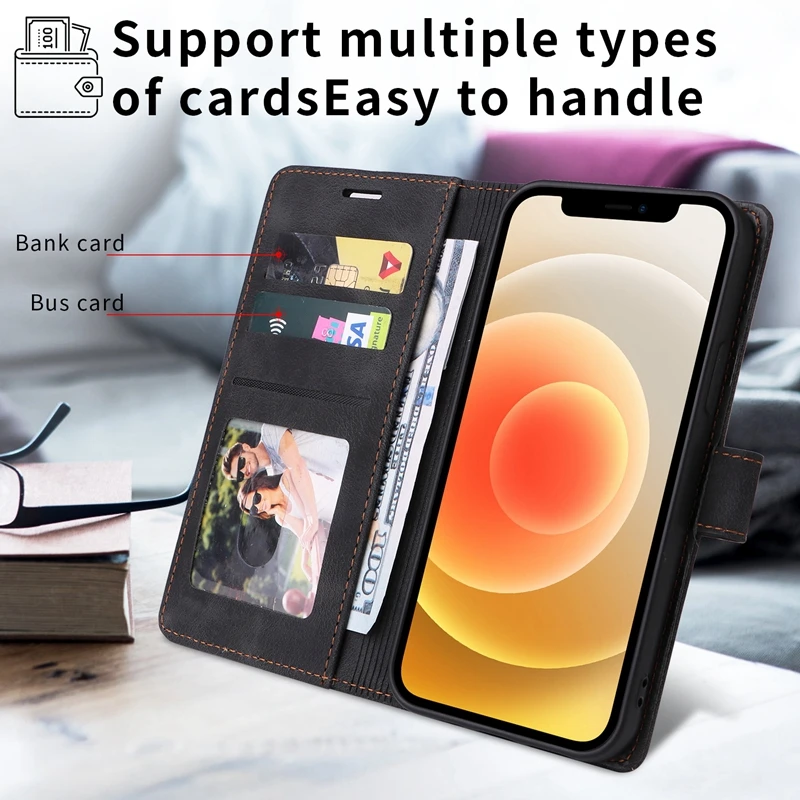 Wallet Card Slots Phone Case For OPPO A57 A77 A96 A36 A16 A15 A54 A74 A95 5G A94 A53 A9 2020 Cases Leather Book Cover 4