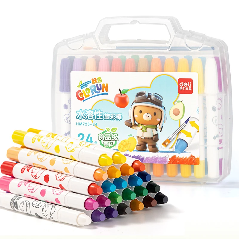 24 Color Graffiti Crayons Non-Toxic Art Painting Oil Pastels Children's Oil Pastel Color Markers Rotating Wax Sticks oil pastels