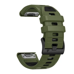 Premium Quickfit 26mm Sports Silicone Watch Band - Durable and Stylish Wrist Strap Bracelet Accessories - QuickFit 26mm (Army green black)