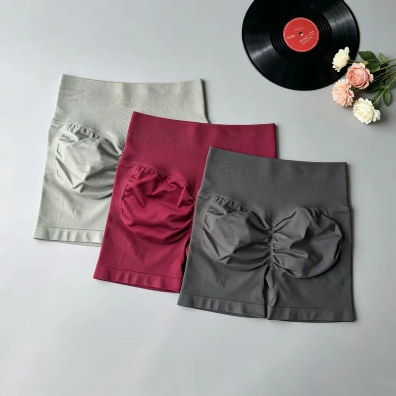 여성용 하이웨이스트 바이커 쇼츠, 힙업 효과, 심리스, 복부 보정, 속건, 요가, 필라테스, 헬스, 러닝, 피트니스, 스포츠 쇼츠