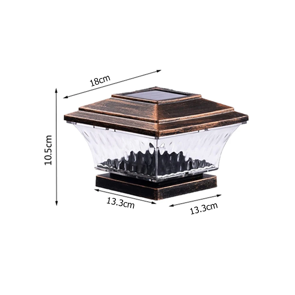 Solar Light Fence Gate Pillar Head LED Lamp 800mAh Solar LED Pillar Light Warm White Light Courtyard Landscape Garden Decoration