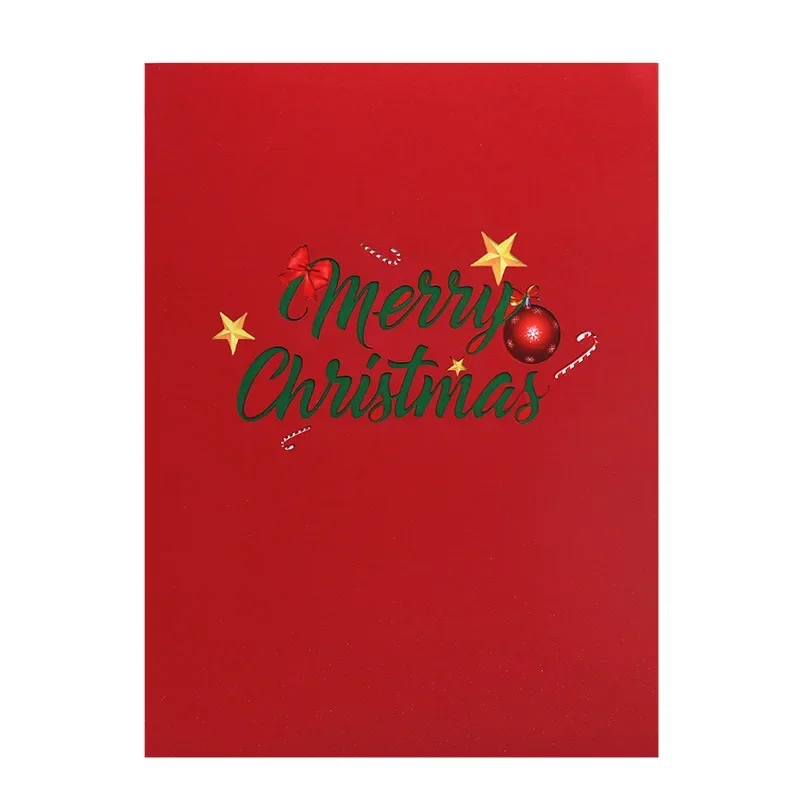 1 pcs 3D Christmas Pinecone Christmas Card Creative Activity Gift Festival Sending Friends Blessing Cards