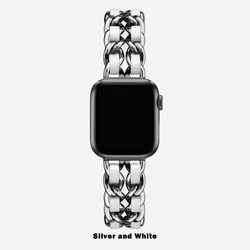 Elegant Metal & Leather Strap Bracelet for Women - Luxury Design (15 Silver White)