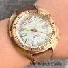 Real Bronze Turtle Dive Mechanical Watch NH35 Movement Sunburst Green Dial Waterproof Wristwatch Reloj Hombre Green Lume 6