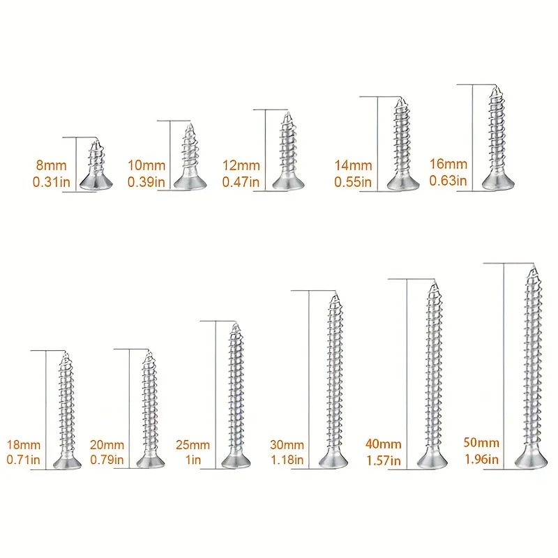 M4 stainless steel cross countersunk head self tapping screw set flat head cross