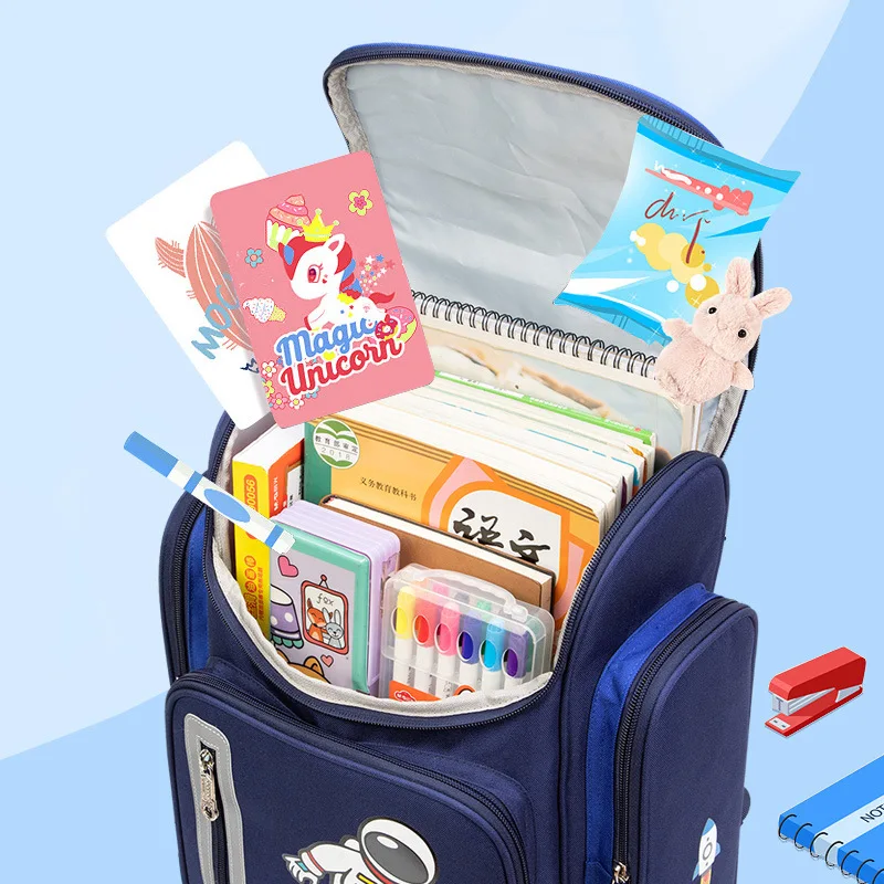 New Boys Orthopedic School Bags Child Astronaut Printing Backpacks Primary Student Girls Children's Schoolbag Waterproof Kid 3