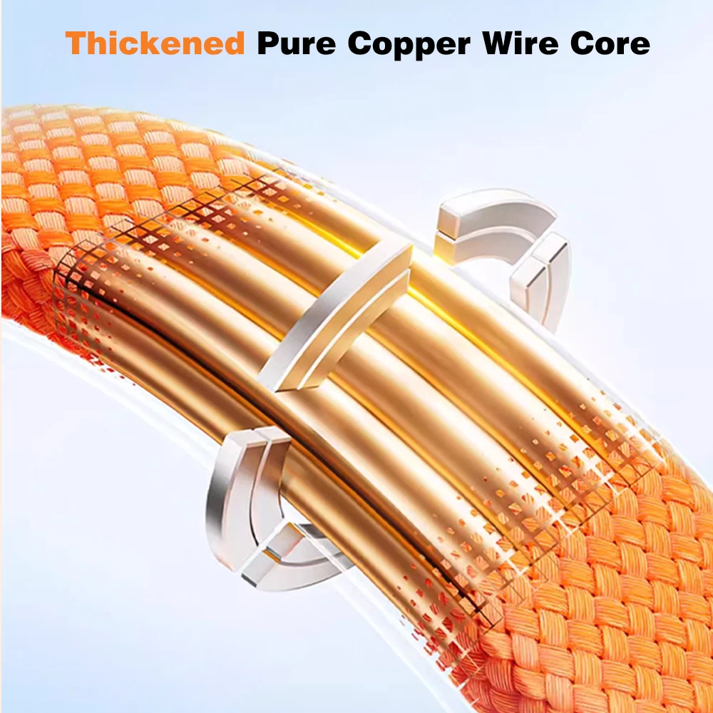 High-Speed 60W Type C to USB C Fast Charging Cable - Orange Blue