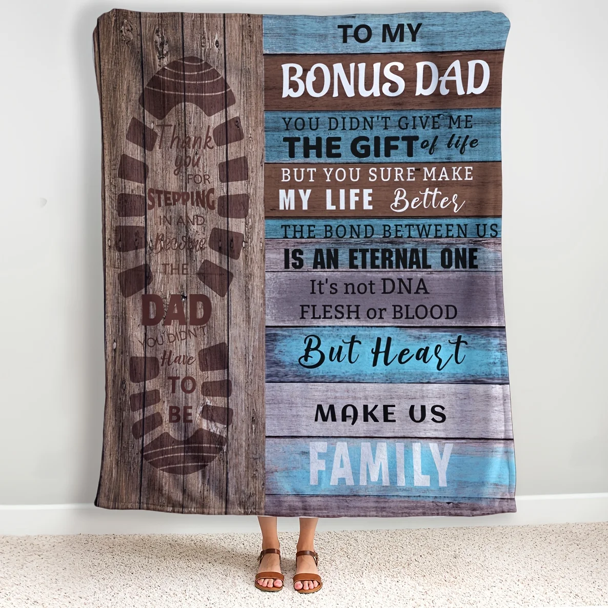 

1pc Retro Blessing Single Layer Blanket Lunch Break Nap Cover Blanket Outdoor Camping Decorative Blanket Gifts For Dads
