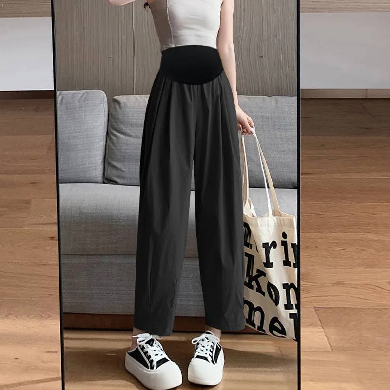 Maternity Pants Spring Summer Thin Casual Wide-Legged Large Size Work Bottoming