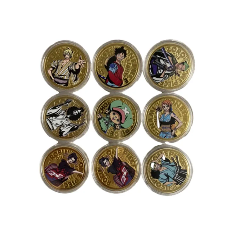 Anime One Piece Gold Coins Monkey D. Rufy Sanji Usopp Franky Game Collection Carte Rare Giocattoli Per Bambini Regali Di Compleanno Per Ragazzi