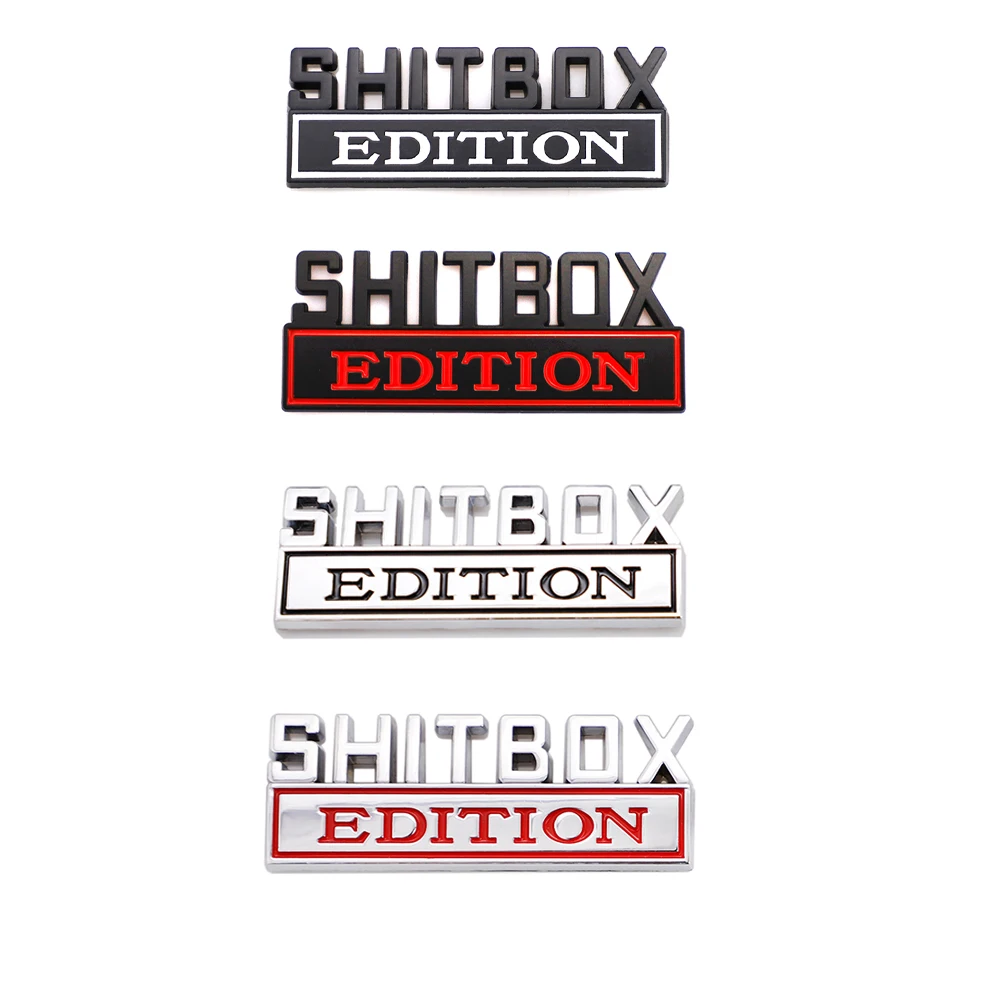 

3D Metal SHITBOX EDITION Logo Emblem Badge Car Sticker Accessories Tools Suitable for All Models Decoration Car Accessories