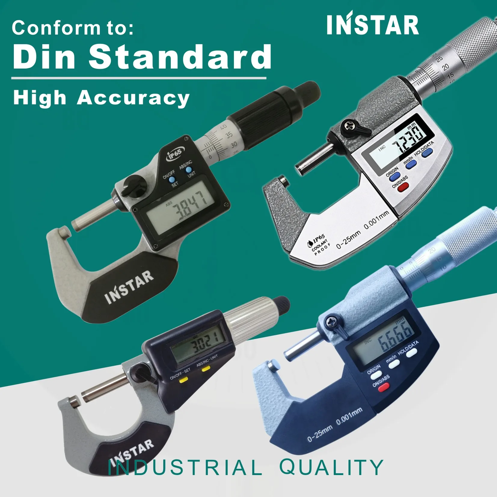 

INSTAR Digital Micrometer Micron High Accuracy 0-25mm 0.001mm DIN Standard Industrial Quality 25-50mm 50-75mm 75-100mm 0.001mm