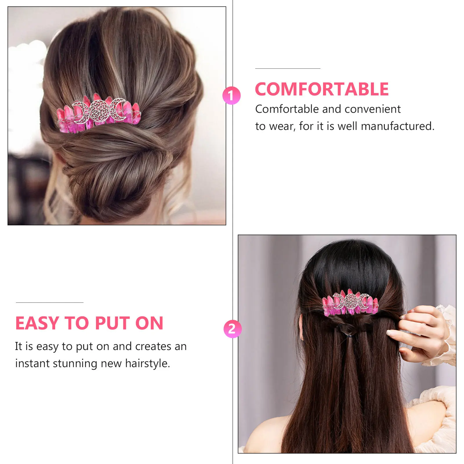 1Pcs 수제 크리스탈 헤어 빗 여성 우아한 헤어 장식 DIY 턱 빗 웨딩 파티 댄스 약혼 기념일 절묘한