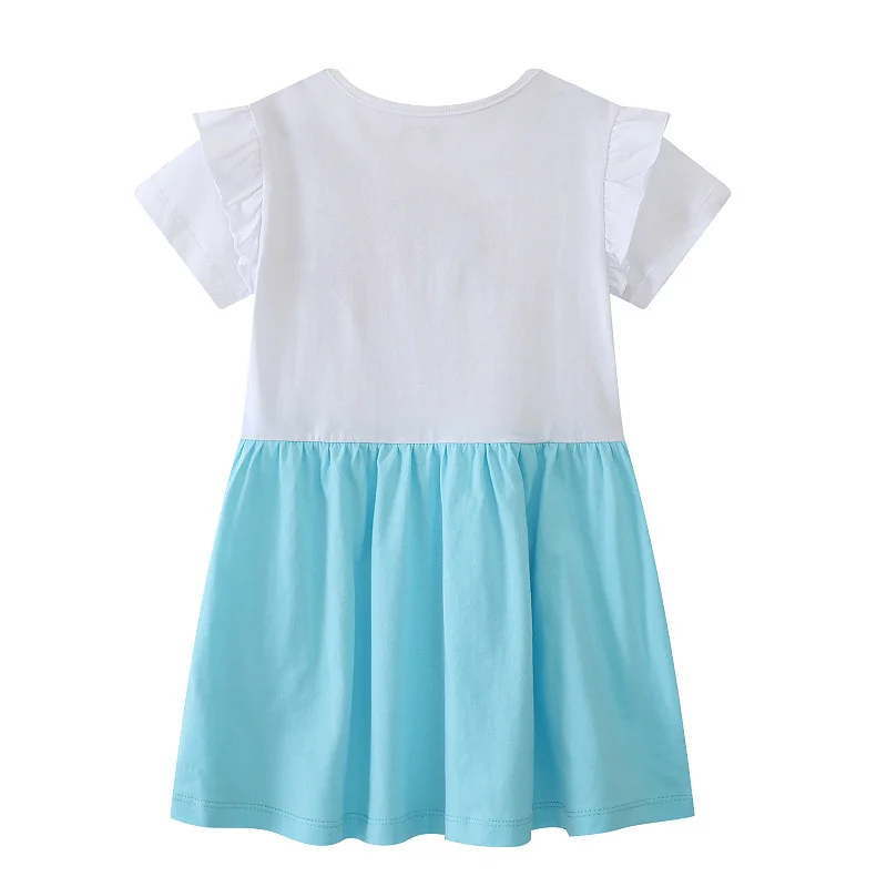 Jumping Meters Unicorn Princess Girls Dresses Party Flowers Toddler Kids Short Sleeve Costume Cute Toddler Birthday Dresses