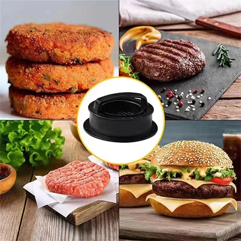 3 In 1 Round Shape Non-Stick Stuffed Hamburger Mold Beef Veggie Hamburger Meat Press Making Meat Presses