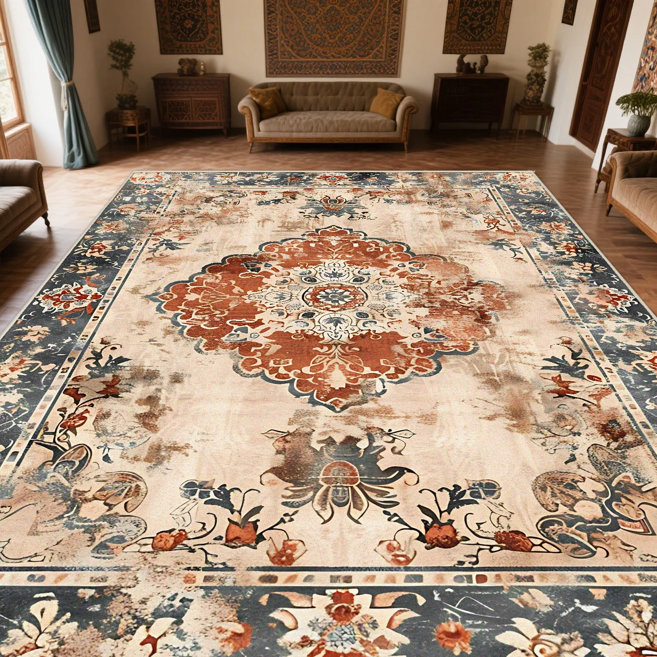 Persian Retro Washable Carpet 2