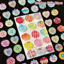 Vibrant Dopamine Button Set - Mixed Colored Transparent Decorative Craft Beads (20PCS)