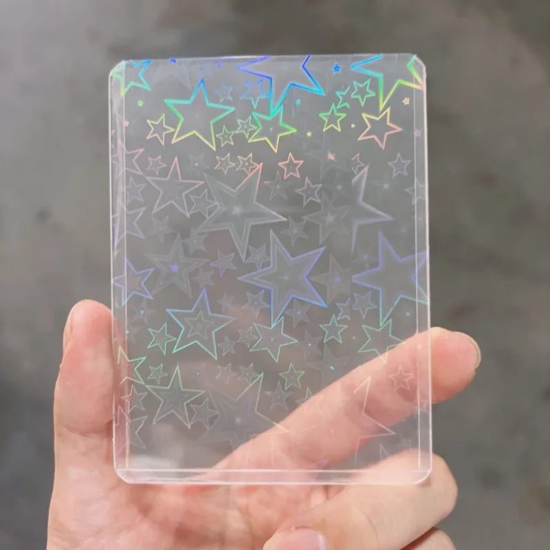 Card Protector B8 Hard Cover Star Heart Sleeves For Holo Postcards Top Load Films Photocard Game Cards 10pcs/Pack