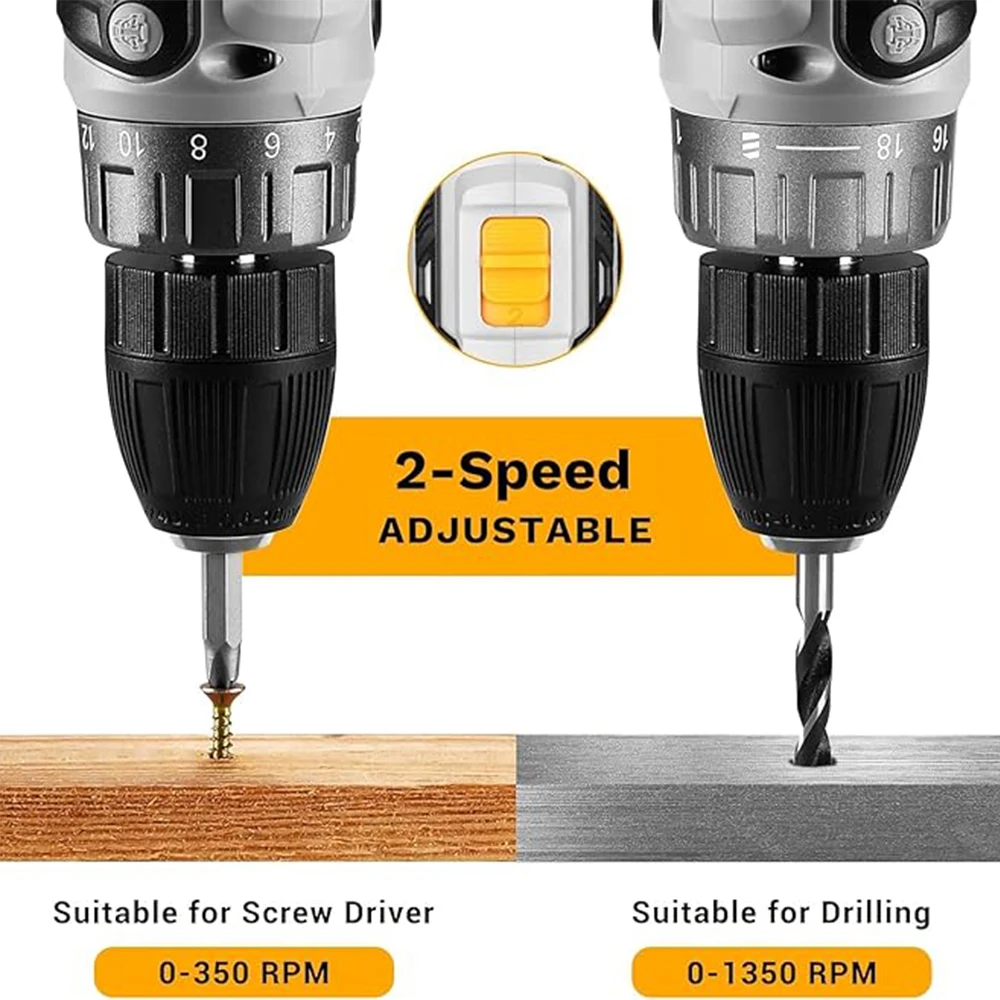 Cordless Drill Driver Kit for Woodworking and Household Tools