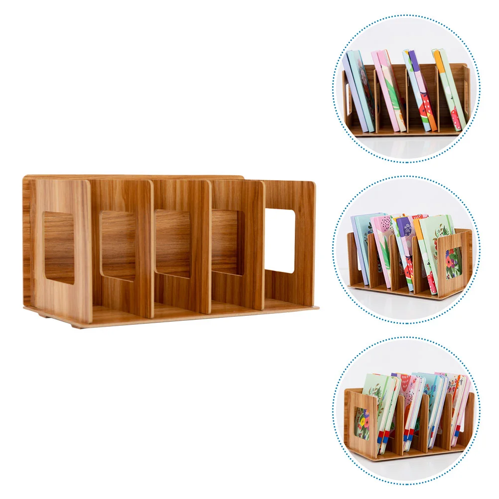 Vinyl Record Rack CD Container Table Top Bookshelf Simple Office Supply Desktop Storage Organizer Files Student