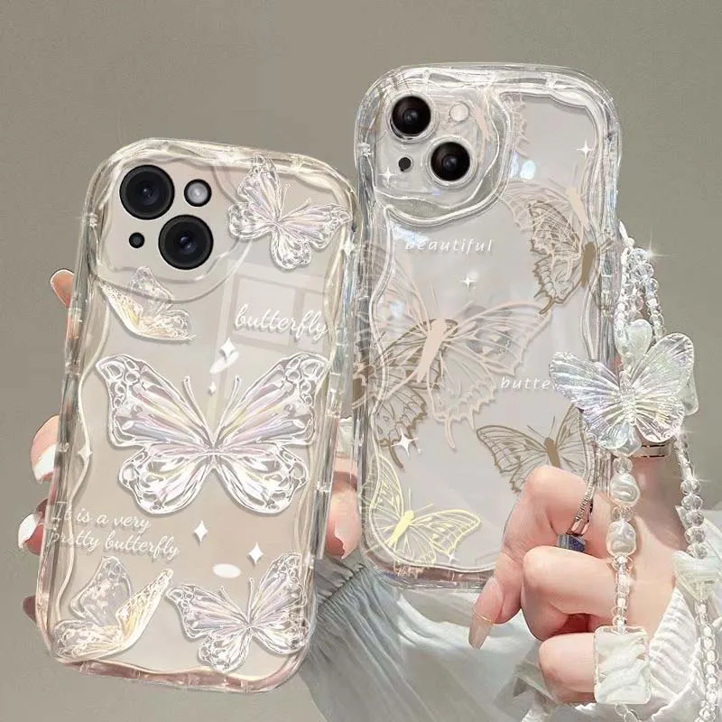 Korean Cute Butterfly Bracelet Chain Phone Case