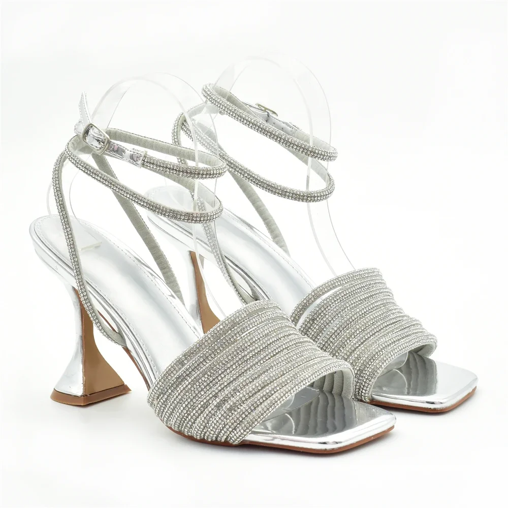 Amazon.com | Womens Mid Block Heel Sandals Heeled Open Toe Summer Ladies  Block Heel Wedding Sandals Evening Dress Sexy Shoes,Ivory,5 | Sandals
