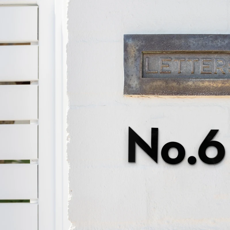 Acrylic Exterior House Number Outdoor 75mm 3 inch Self Adhesive Letters Apartment Door Numbers Mailbox Address Stickers #0-9 house numbers