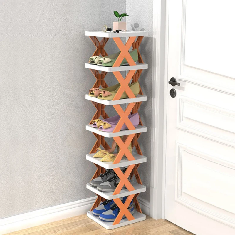 Dropship 8 Tier Entryway Wooden Shoe Rack Vertical Shoe Shelf