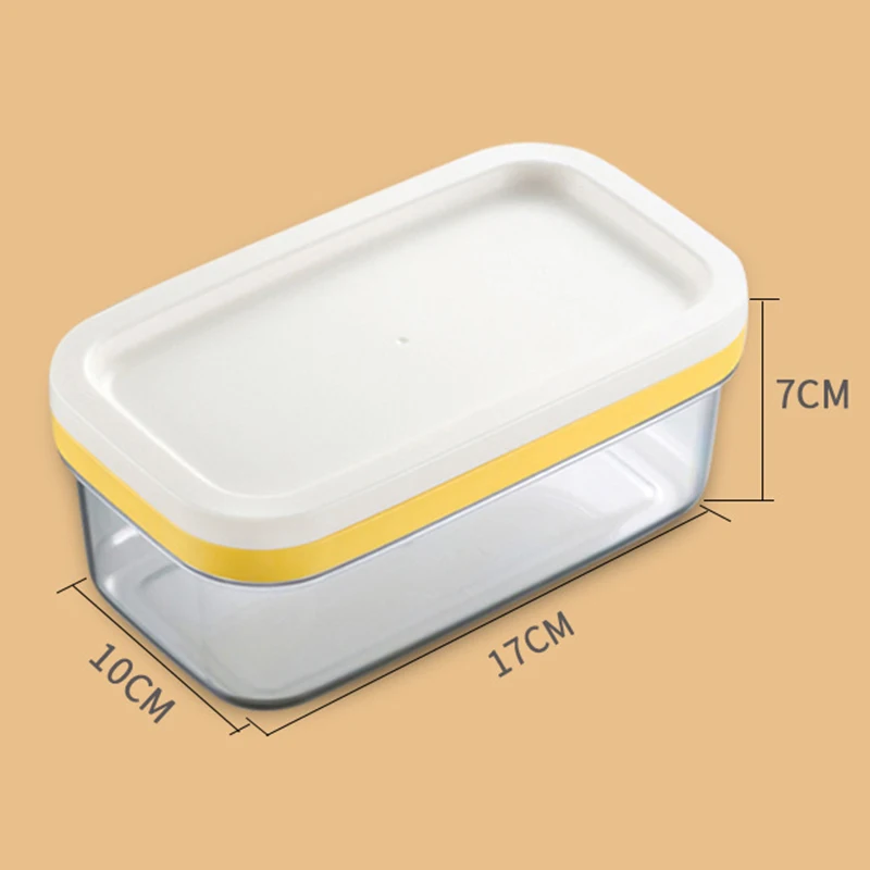 Butter Box Cheese Cutting Preservation Can Transparent Stainless Steel Cutting Type Sealed Rectangular Storage Portable Kitchen