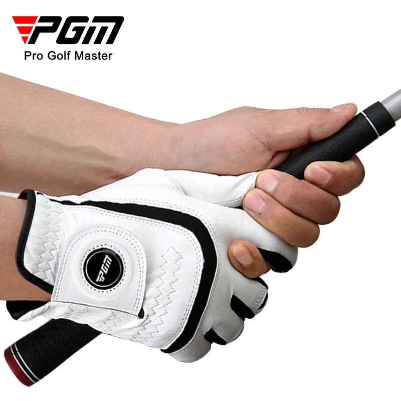 PGM Men Golf Gloves Full Kid Cape Genuine Leather Sport Hand Glove Wear