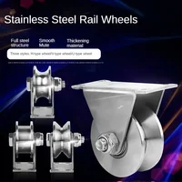 304 V/U/H Stainless Steel Tripod Pulley Wire Rope Lifting Bearing Pulley Hanging Wheel Sliding Doors Track Wheel Pulley Hardware 1