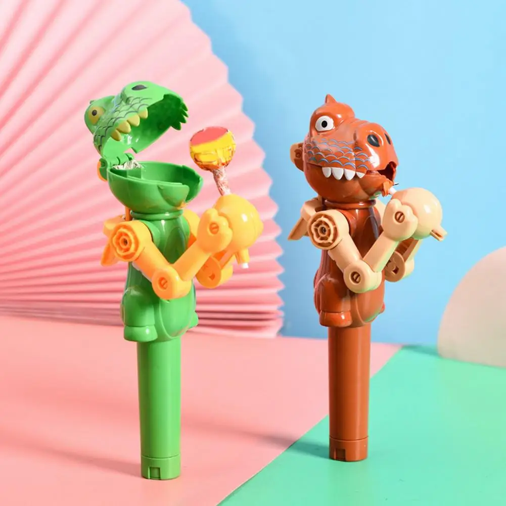 Dinosaur Lollipop Holder Fun Cartoon Plastic Candy Storage Toy Kid-friendly Novelty Stress Relief Gift for Kids