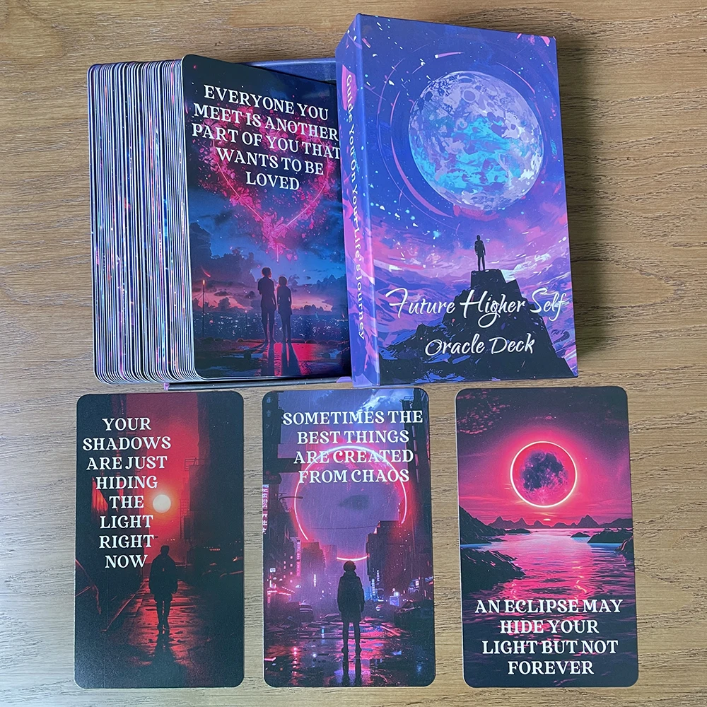 Future Fligher Self Oracle Cards English Tarot Deck in Box Fortune Telling Toys Prophecy Divination Keywords time tarot cards in russian beautiful keywords deck prophet prophecy divination fortune telling toys 54 cards