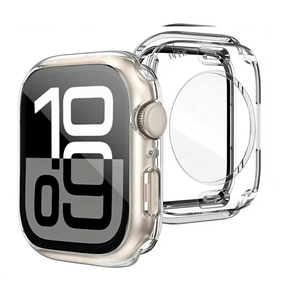 Premium Tempered Glass Apple Watch Protective Case - 360° Full Coverage + PC Bumper