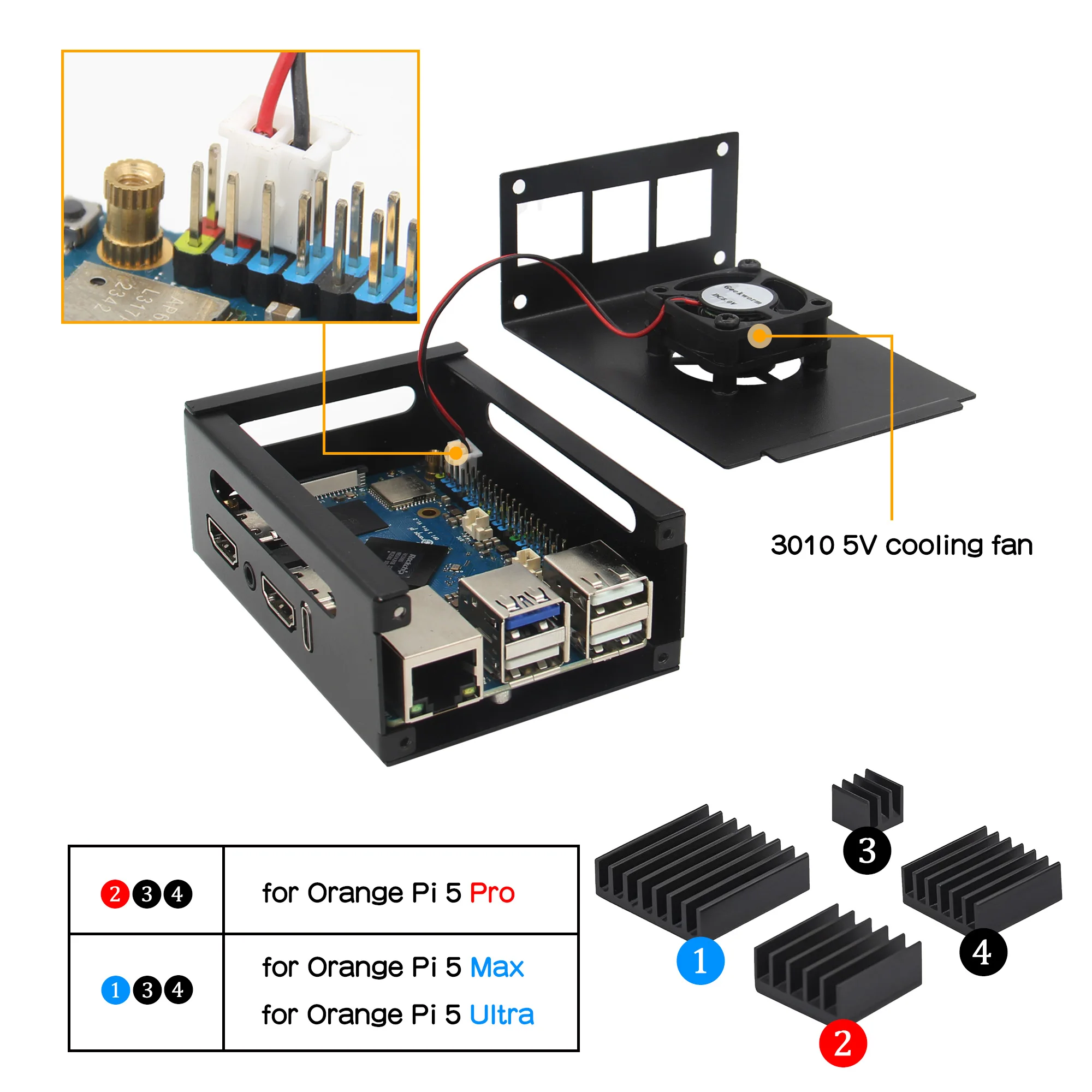 Orange Pi 5 Pro / Pi 5 Max / Pi 5 Ultra�� Geekworm �ݼ� ���̽� N515