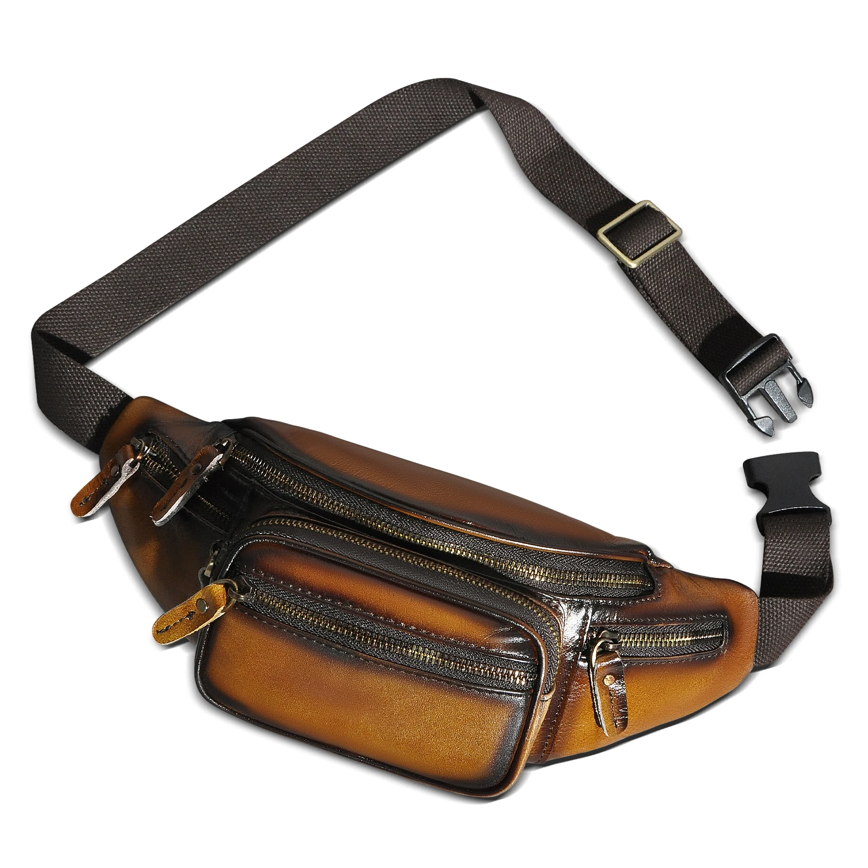 

Real Crazy Horse Leather Female Retro Travel Fanny Waist Belt Bag Sling Chest Pack Design Phone Case Cigarette Pouch For Men 346