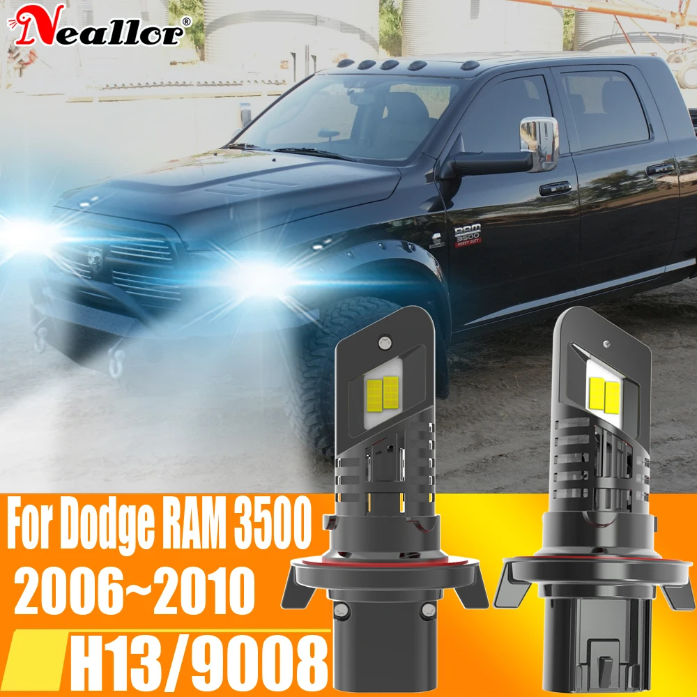 

2pcs H13 9008 Led Headlight Canbus No Error Car Bulb High Power White Fog Light Diode Lamp 12v 55w For Dodge RAM 3500 2006~2010