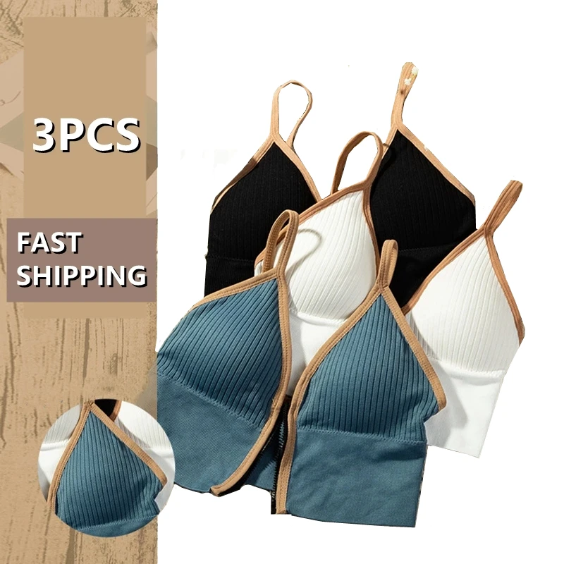 1/3pcs Sports Bra For Women Underwear Yoga Top Female Cotton Zipper Gym