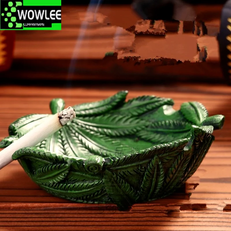 Weed Tray Set Resin Ashtray Leaf Shape Ash Tray For Home Car Creative