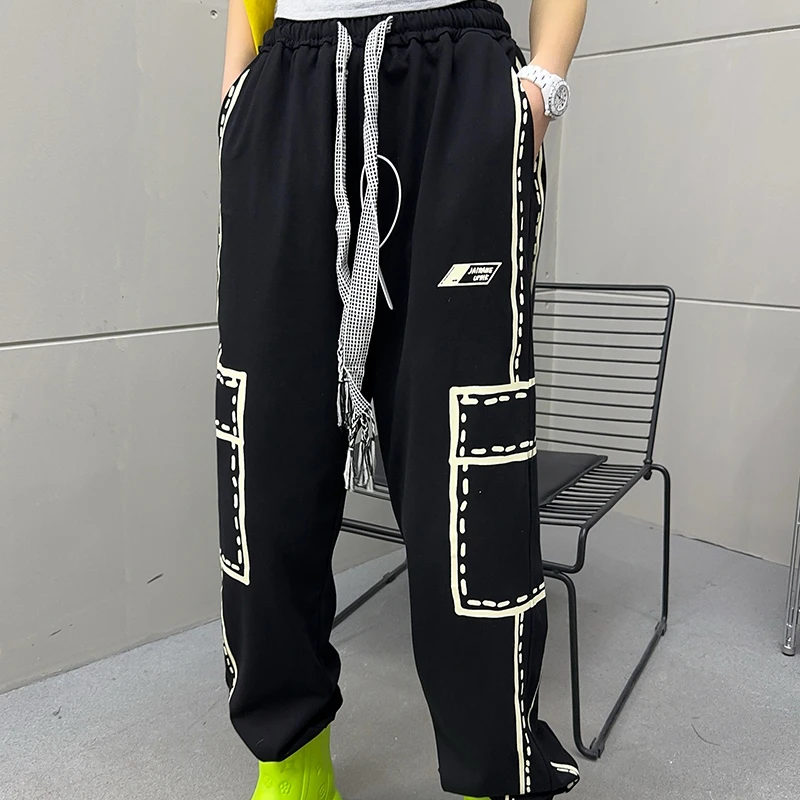 Summer Oversize Casual Cargo Pants Korean Style Ins Harajuku Women's Street All-Match Loose Tappered Harem Trousers Kawaii Pants