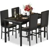 Dining Table Set for 4, Space Saving Kitchen Table and Chairs Set of 4,5 Piece Modern Dining Room Table Set with Faux Marble Top 1