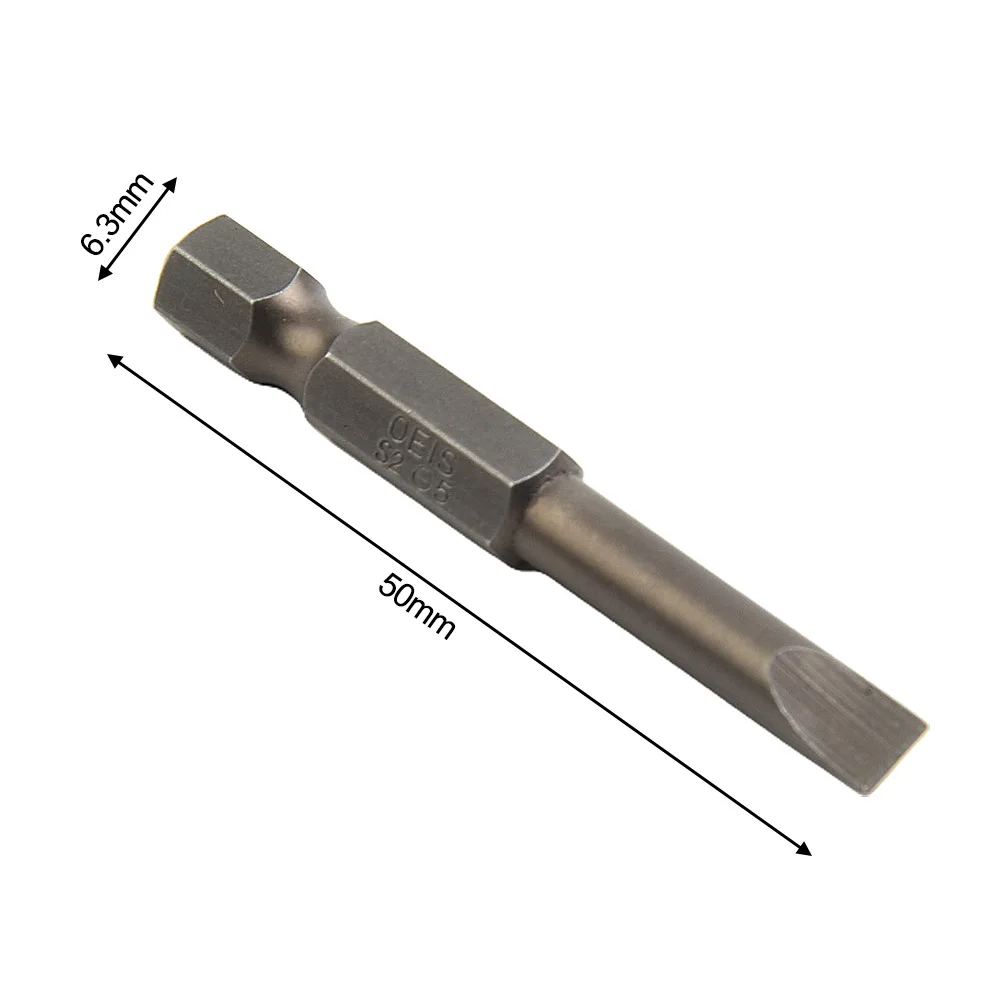 7 Stück 50 mm Flachkopf-Schlitzschraubendreher-Bit 1/4 Zoll Sechskant-Magnetschraubendreher-Bits Handwerkzeuge SL1.6 2.0 2.5 3.0 4.0 5.0 6.0 – Detail 5