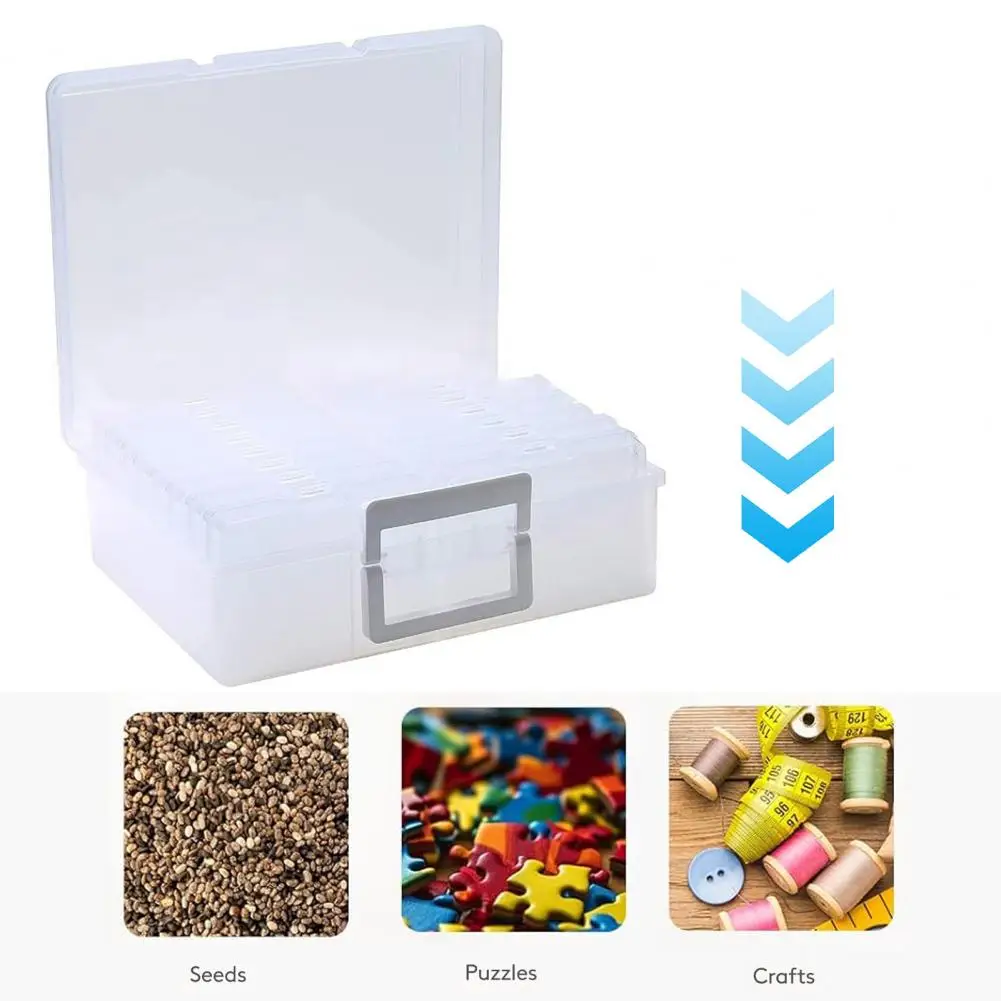 Capacity Photo Box Transparent Acrylic Photo Storage Box Set with Capacity Smooth Edges Dustproof Organizer Container for Photos 3
