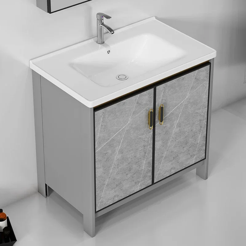 

Floor standing space aluminum bathroom cabinet washbasin wash basin cabinet combination ceramic toilet balcony washbasin basin