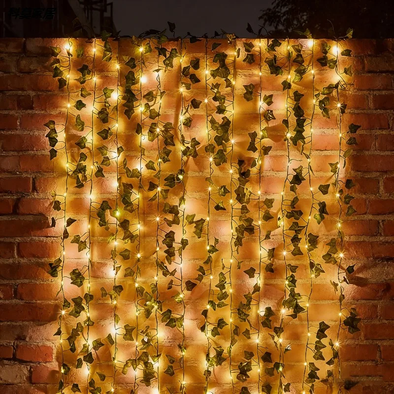 Green Leaf String Lights - Artificial Ivy Vine Fairy Lights for Wedding, Party, and Home Decoration