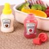 Condiment Bottles, 4pcs Portable Seasoning Storage Containers Jars BBQ  School Bento Box Dressing Dispensers For Ketchup，Honey 5