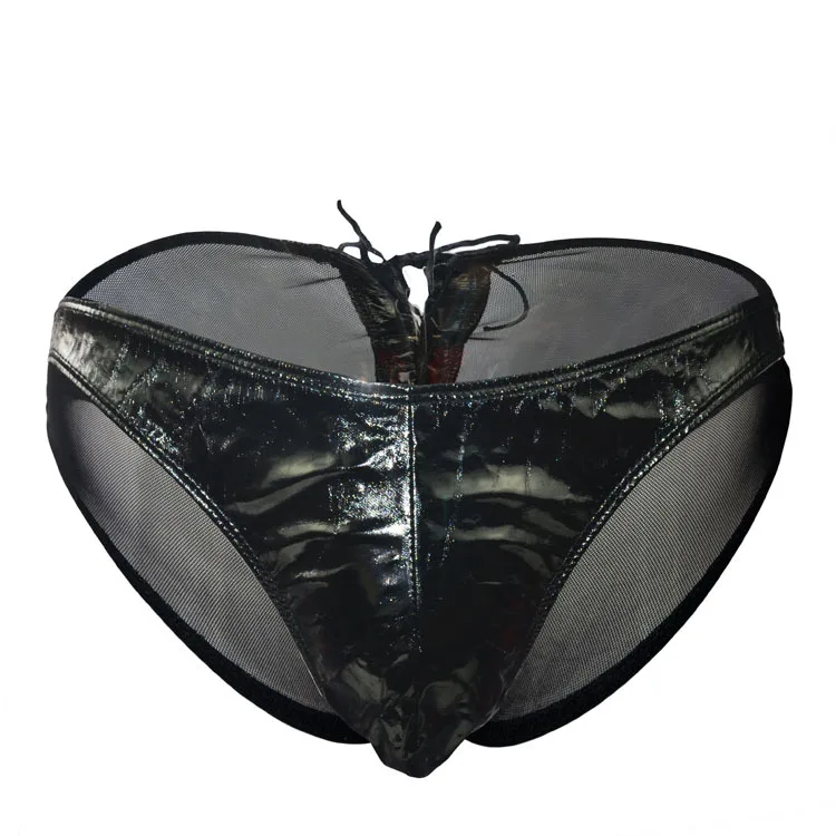 Men Underwear Sexy chain Briefs Male New Hollow Low Waist Backless Thong Underpant Brief Clubwear rivet straps Intimates