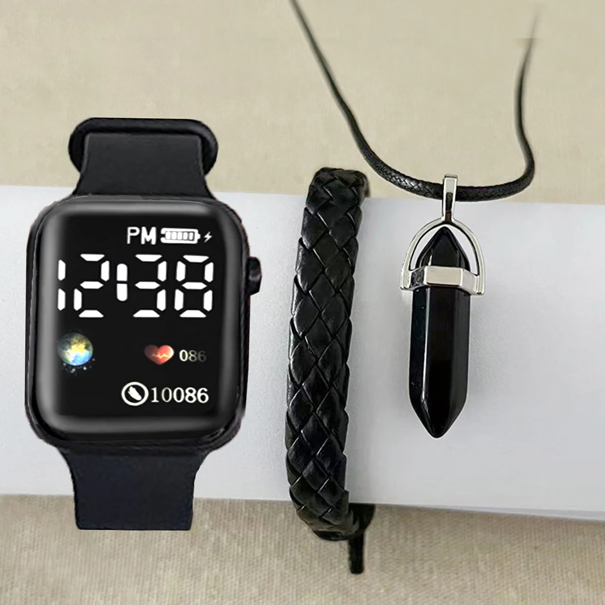 3PCs Fashion Square Silicone Watch silicone watch
